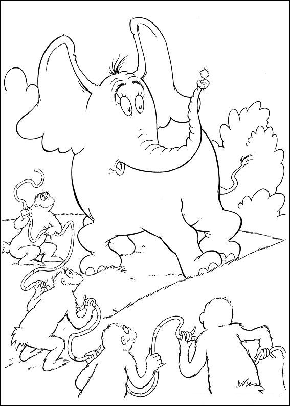 Plansa de colorat cu Horton Dr. Seuss 8 60